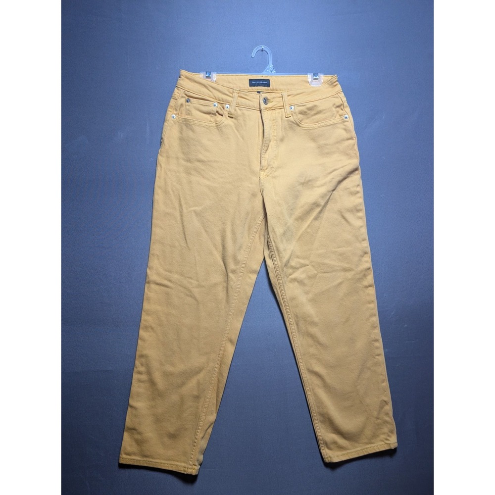 Free Assembly Jeans Women 10S Mustard Yellow Denim Cotton 5 Pockets Straight Leg